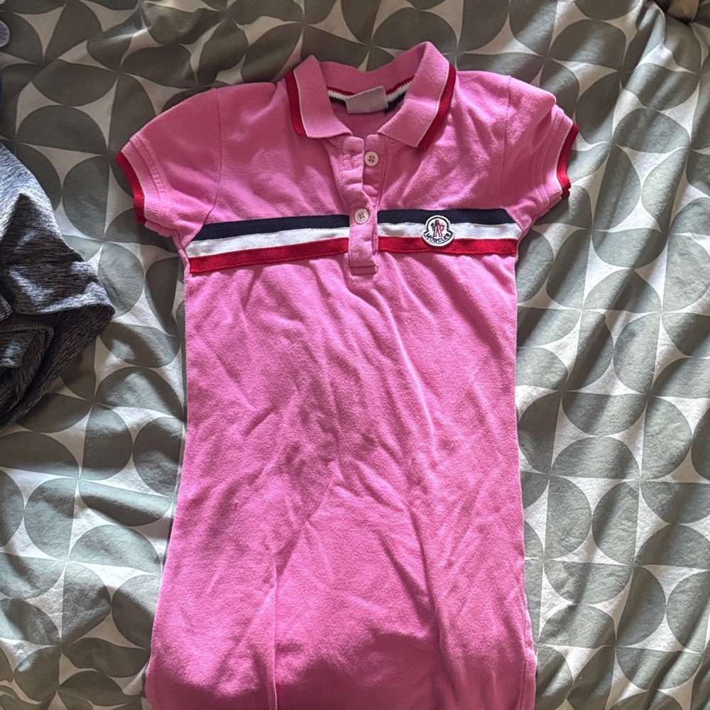 Moncler Pink Casual Polo Dress for Kids
